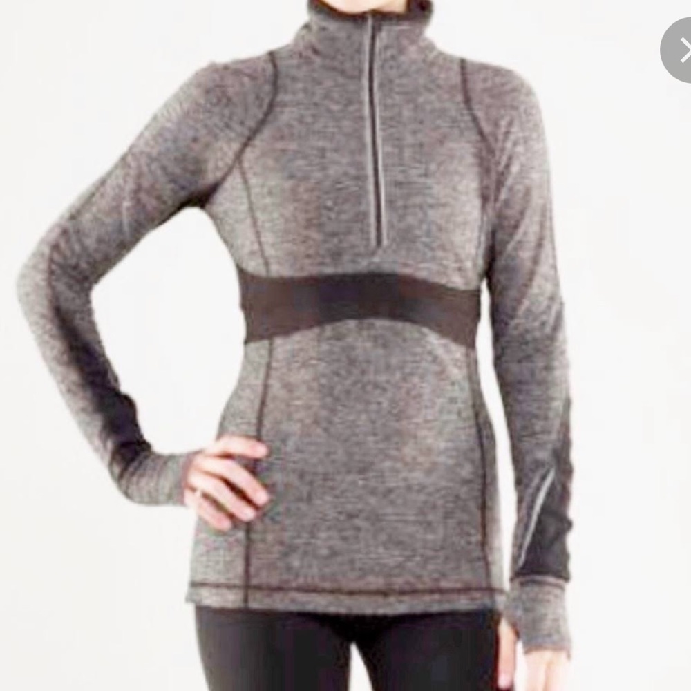 Lululemon Full Tilt Half zip pullover in heather gray